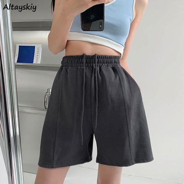 

women's shorts 5 colors women summer casual all-match drawstring fitness bodybuilding korean style ins knee length breathable daily, White;black