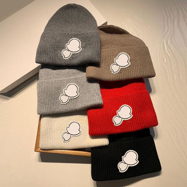 

Brand Skull Caps Fashion Knitted Beanie Cap Good Texture Solid Hat Specific Double Design for Man Woman 6 Colors Top Quality, C1