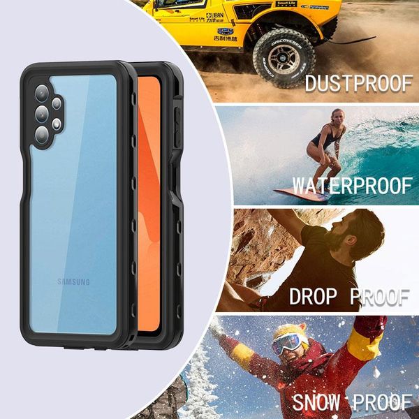 

cell phone pouches waterproof case for samsung a32 5g swimming diving outdoor shockproof full protection