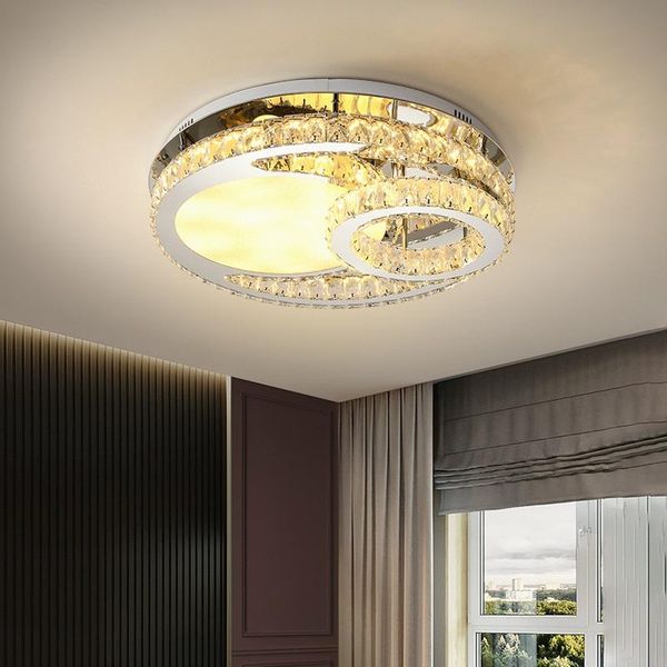 

ceiling lights modern ring luxury k9 crystal led light residential living room bedroom study dining lamp