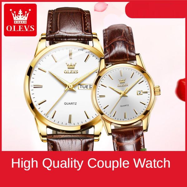 

wristwatches watch dual calendar waterproof couple female, Slivery;brown