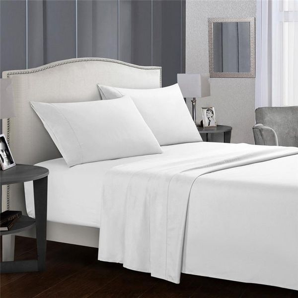 

sheets & sets european style fitted sheet mattress cover solid color sanding bedding linens bed elastic band double queen size bedsheet
