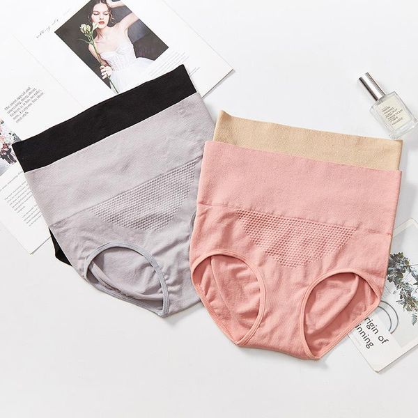 

women's panties 4 colors 3d honeycomb stretchable high waist hip lift slimming women bottom shaper underwear, Black;pink