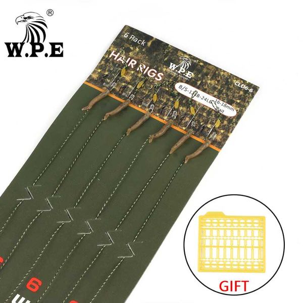 

fishing hooks w.p.e carp tackle 6pcs ready made hook tied winter gear link