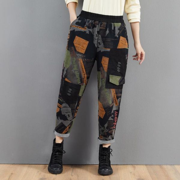 

women's jeans spring autumn women high waist floral woman clothing casual femme denim harem pants ladies arrival trousers 2022, Blue
