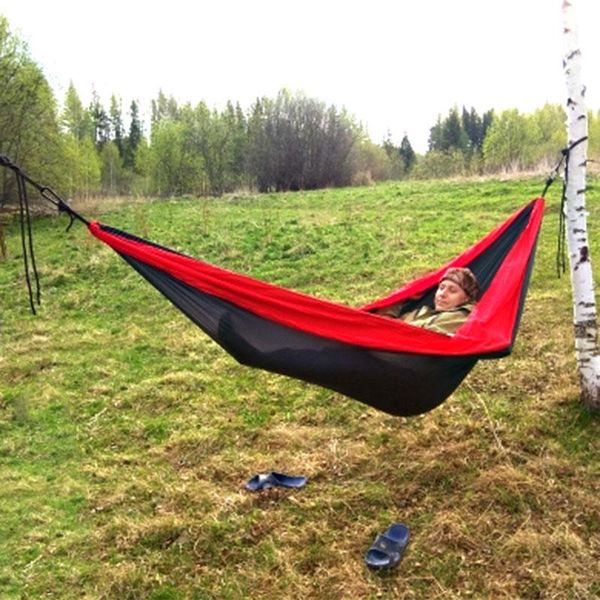 

hammocks outdoor camping hammock sports leisure travel hang bed double 2 person camouflage ultralight parachute home