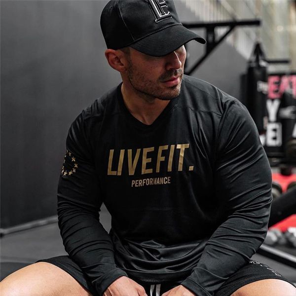 

fitness gym quick dry fit men running long sleeve rashgard sport solid workout sportswear, White;black