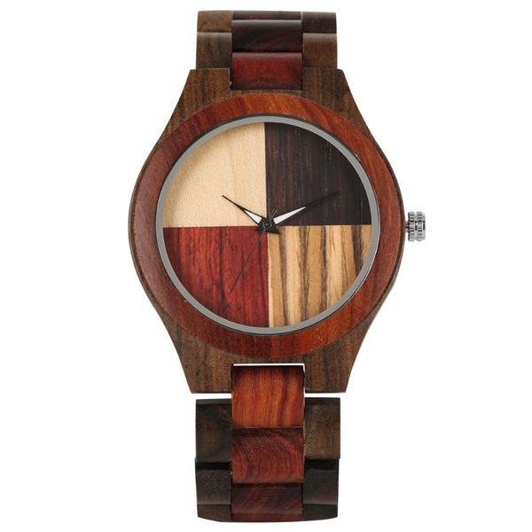 Orologi da polso Orologio da uomo in legno al quarzo Puntatori luminosi concisi Quadrante Orologi Cinturino resistente Orologio da polso da donna