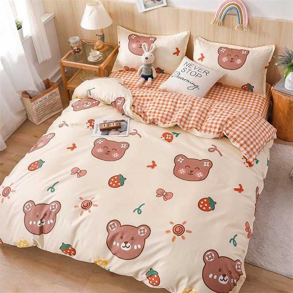 Kuup Animal Bedding Pink Set Luxo Soft Queen Size Conformador Conjuntos de lençóis Conjunto de roupa de cama 220 240 Capa de cama nórdica 150 Home 211007