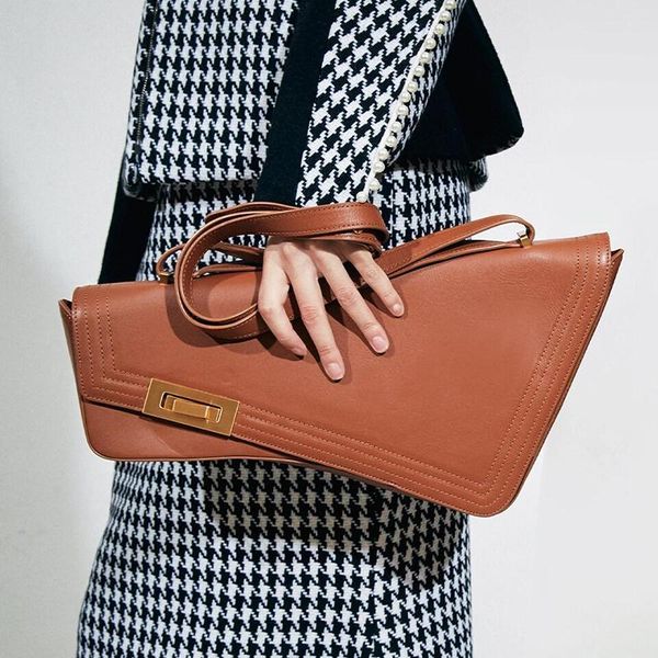 

irregular geometric women's shoulder bag design lock chain crossbody bags for women 2021 handbags personality envelope purse