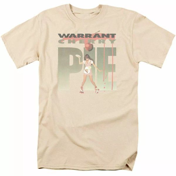 

warrant cherry pie t shirt mens licensed 80s hair rock band tee cream, White;black