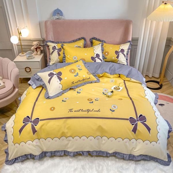 

bedding sets cute simple fashion a/b design duvet cover pillowcase bed sheet single double soft home textile king  twin for girl oceani