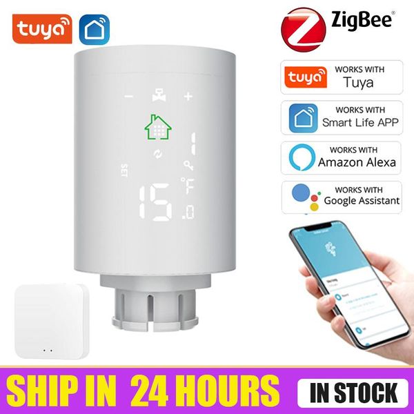 

smart home control tuya zigbee3.0 radiator actuator programmable thermostatic valve temperature controller works with alexa google