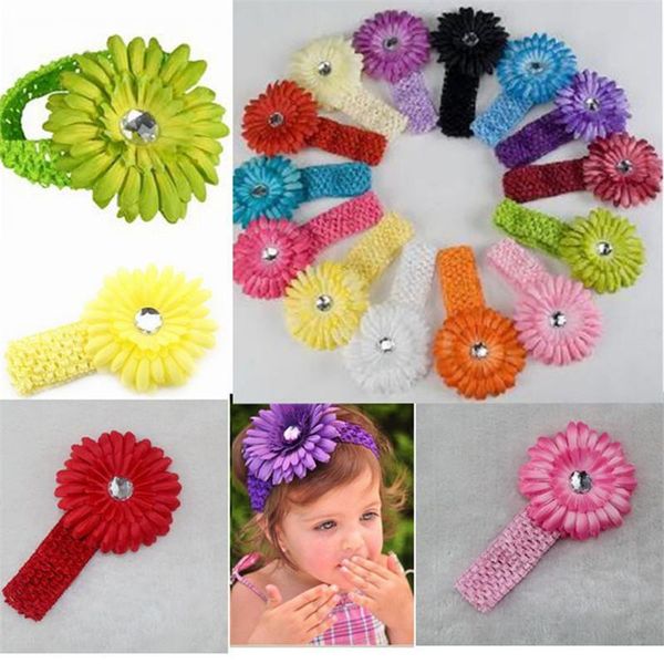 

hair accessories fashionable headbands baby 11cm solid daisy soft girl hairband for girls child flower crown flowers headdresse, Slivery;white