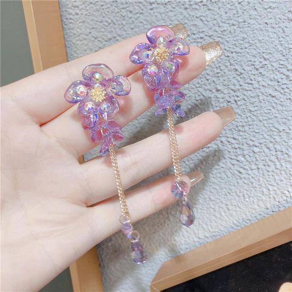 

dangle & chandelier trendy bowknot women earrings butterfly long tassel, Silver