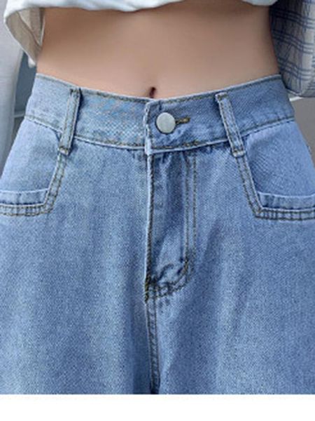 

women's shorts spring and summer thin high-rise wide-leg jeans, White;black