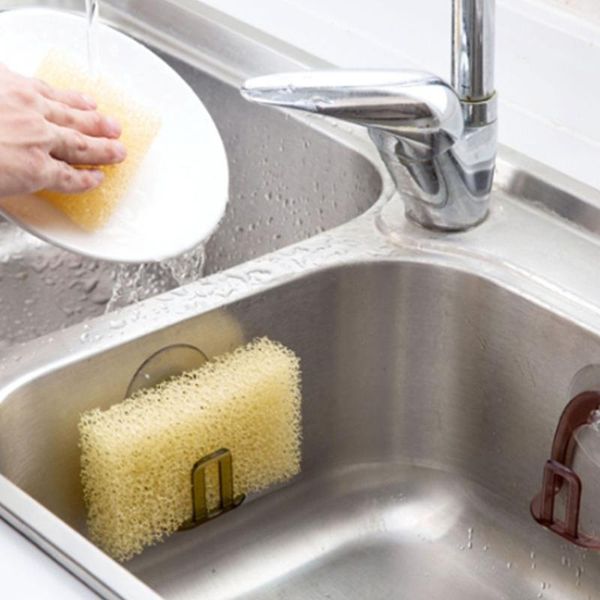 

hooks & rails kitchen suction cup sink drain rack sponge storage holder soap drainer bathroom accessories organizer