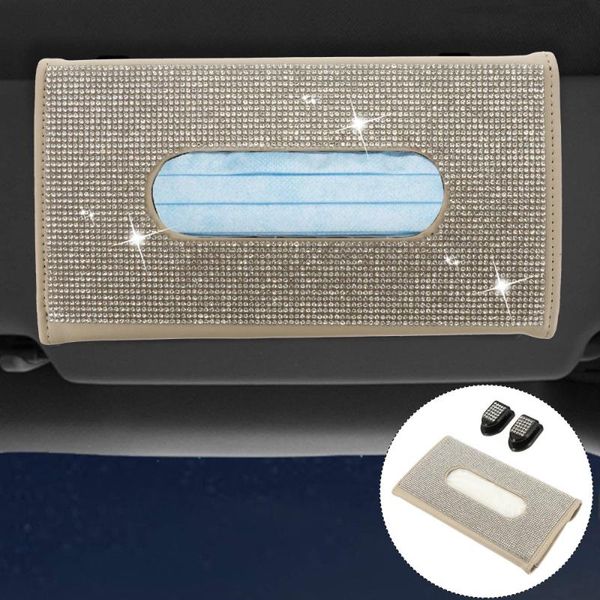 

tissue boxes & napkins 1pc vehicle box decorative car visor napkin case sequins