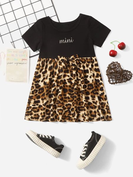 

baby leopard print bow detail dress she, Red;yellow