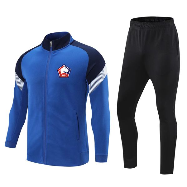 Lille Osc Kids Jersey Ceket Çocuk Trailsuit Futbol Setleri Kış Palto Yetişkin Eğitim Giyim Takım Futbol Gömlek Kazak Logosu Custom2179