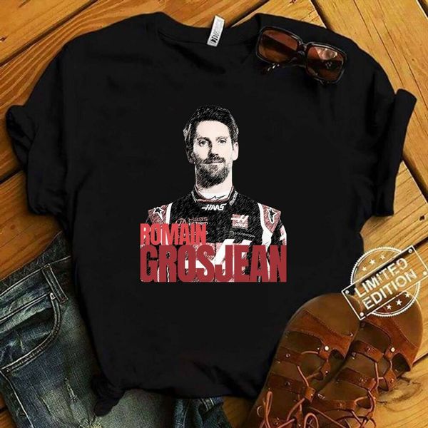 

romain grosjean poster classic classic t-shirt, White;black