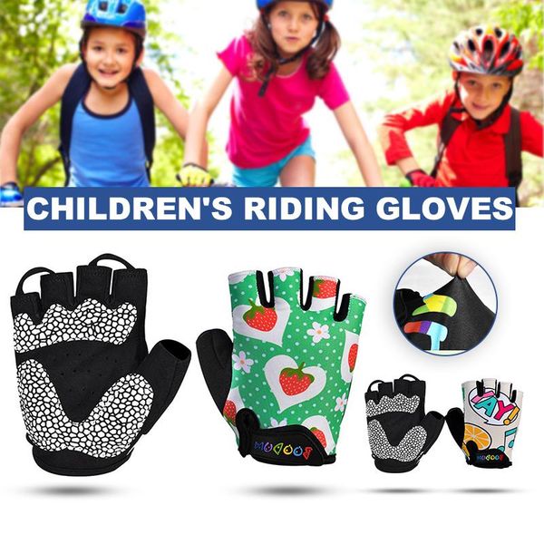 

cycling gloves children outdoor sports half finger for climbing exercise skate nov99, Black
