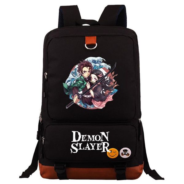 

backpack demon slayer boys girls school book bags women bagpack teenagers patchwork canvas men laptravel student