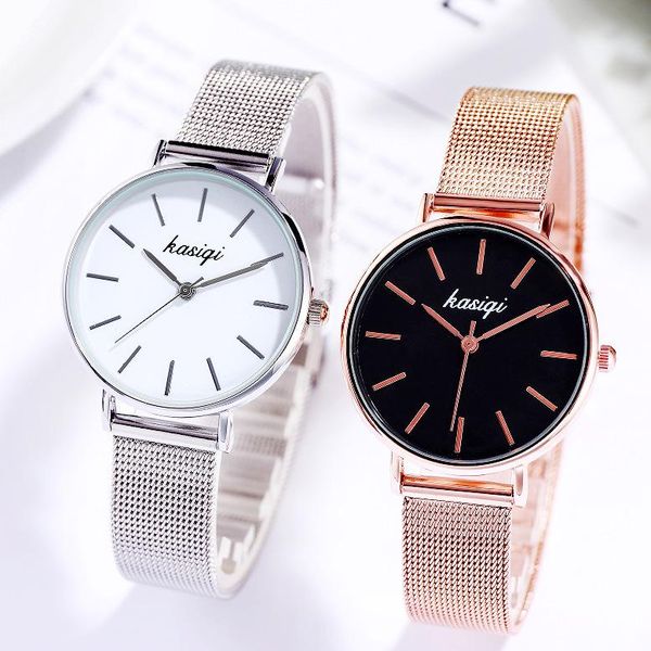

wristwatches women watches rose gold stainless steel quartz wrist casual dress ladies watch clock reloj de mujer, Slivery;brown