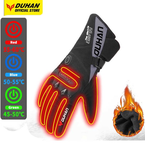 DUHAN Motorradhandschuhe, beheizbar, wasserdicht, winddicht, Heizung, Guantes, Moto-Schutz, Winter, Motorrad-Reitzubehör, H1022