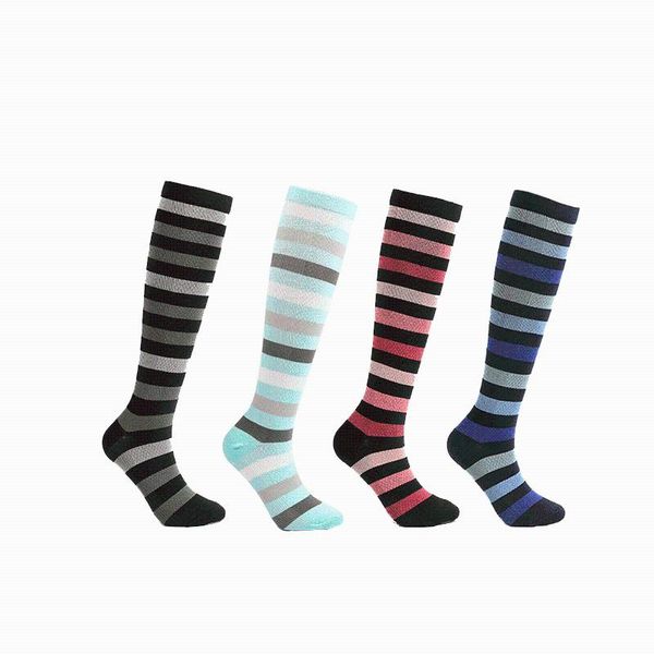 Sportsocken Crew Sport Socke Gestreifte Kompression 4 PAARE Laufen Reiten Outdoor Radfahren Großhandel Fußball