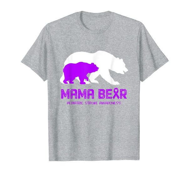 

mama bear pediatric stroke awareness shirt for women men, White;black