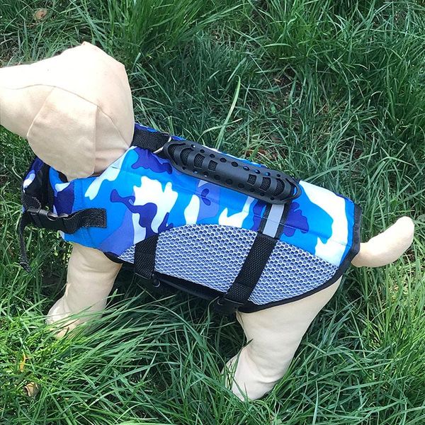 

camouflage dog life jacket straps vest clothes for teddy bichon safety swimwear training swimming pet survival suit cat costumes