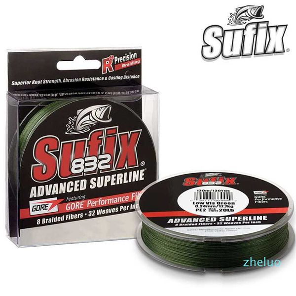 Sufix 832 Linea di pesca intrecciata - Lunghezza: 120m / 250m, Diametro: 0,1mm-0.42mm, Dimensione: 30-86LB PE POWER LINHA MULTIFLIMENTO 211224