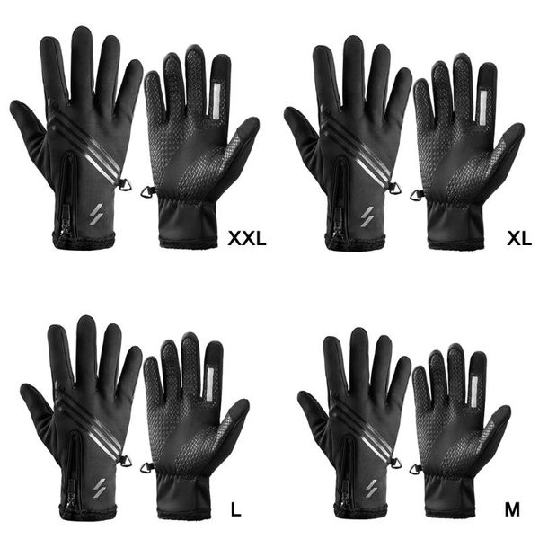 

cycling gloves winter warm touchscreen ski snow snowboard motorcycle riding waterproof, Black