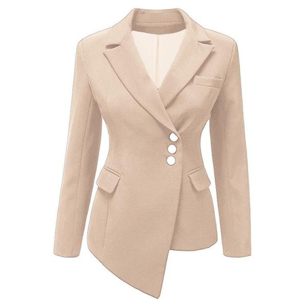 

women's suits & blazers autumn long sleeve lapel suit loose coat, White;black