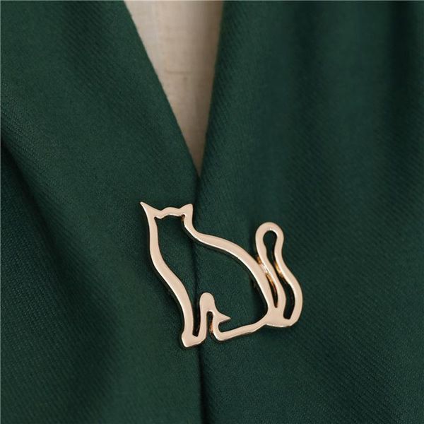 

pins, brooches cute hollow small fat cat brooch for women personality cardigan shawl buckle decorative simple suit sweater pin ins, Gray