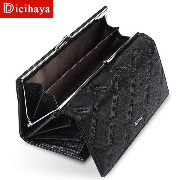 

wallets dicihaya women genuine leather wallet female purse long coin purses holders ladies hasp fashion womens, Red;black