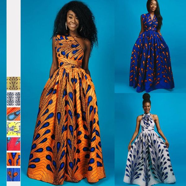 

fashion summer african dresses for women kanga traditional africa clothing long maxi party dress lady multiple wear ethnic, Red