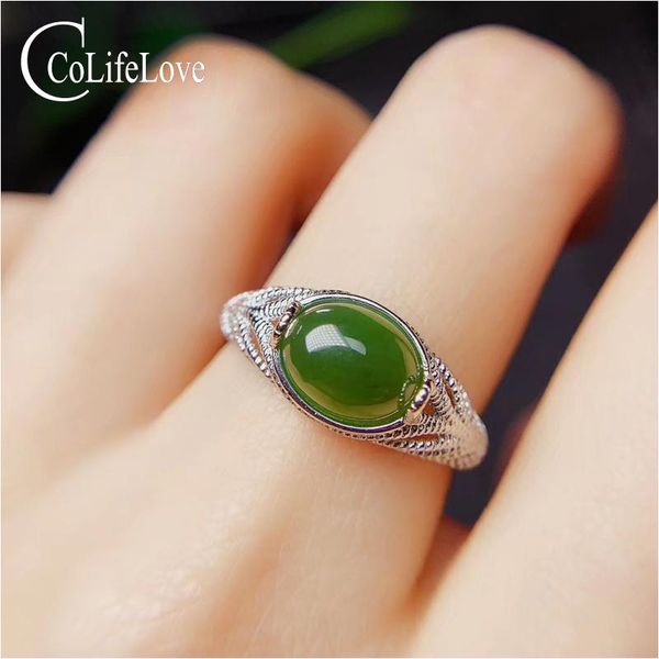 

cluster rings colife jewelry 925 silver man ring 7mm*9mm jasper for fashion gemstone gift boyfriend, Golden;silver