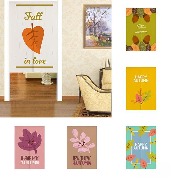

colorful leaves simple bedroom wardrobe decoration door curtain half panel kitchen blackout doorway & drapes