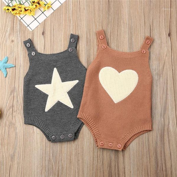 

rompers born baby boys girls knitted jumpsuit,toddler infant summer sleeveless heart/star clothes casual outwear jumpsuit,0-18months, Blue