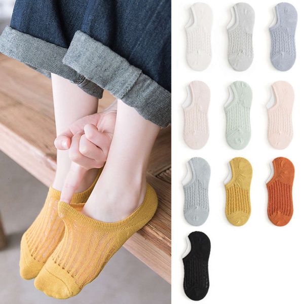 

socks women's boat socks cover summer thin mesh shallow mouth -skid invisible moisture in spring and autumn, Black;white