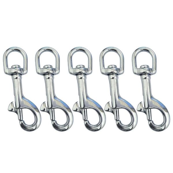 

dog collars & leashes 5pcs stainless steel 70mm scuba diving clips, swivel eye snap hook dive single ended bolt buckle clip