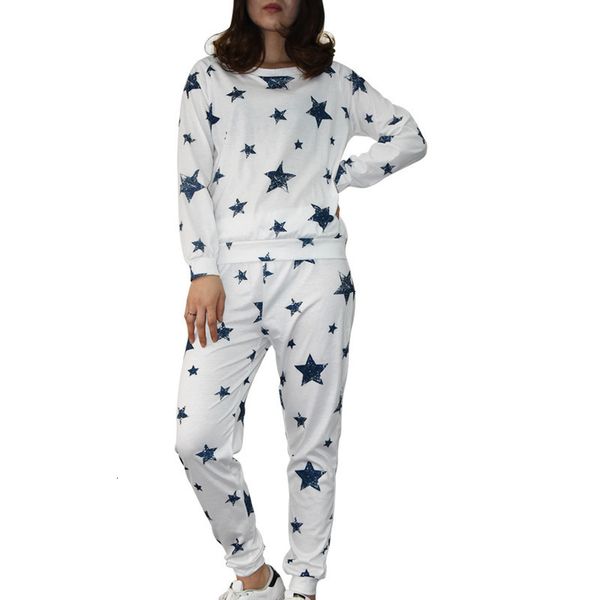 

dresses women's star casual print two piece suit, Black;gray