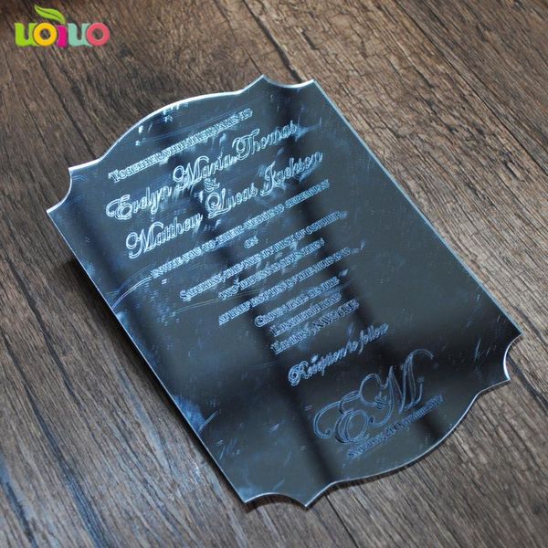 

greeting cards good quality arrival silver acylic wedding invitation card