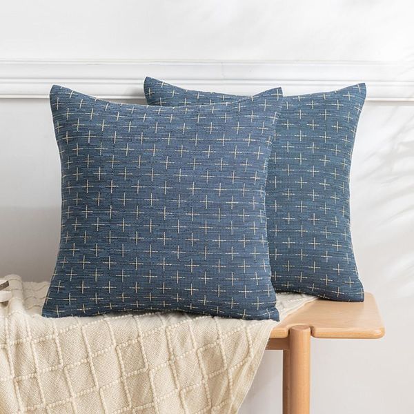 

cushion/decorative pillow cilected nordic ins cotton and linen cover 2pcs woven cross pillowcase home decorative cushion for sofa bedroom
