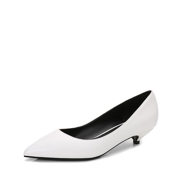 

dress shoes women pumps cat heel 3cm low comfortable inside pointed toe spring autumn fashion office, Black