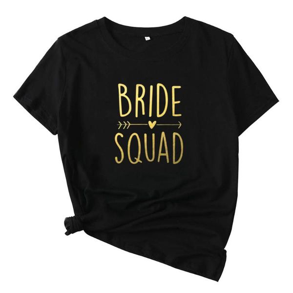 

women's t-shirt bride squad arrow heart t shirt women funny party tshirt short sleeve cotton femme t-shirts casual camisetas mujer, White