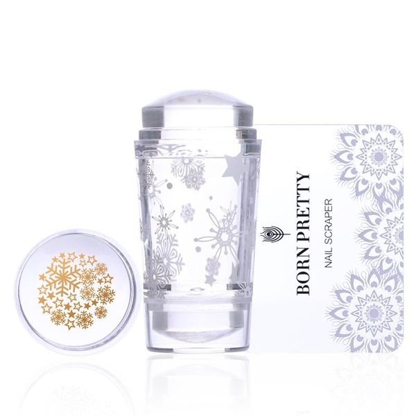 

nail art kits double-headed transparent silicone snowflake seal steel plate painted transfer cross-border