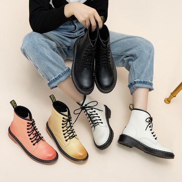 

boots shoes women 2021 spring fashion brand ladies footware cross-tied ankle female colorful botas mujer, Black